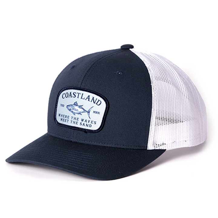 Navy White Fish Snapback